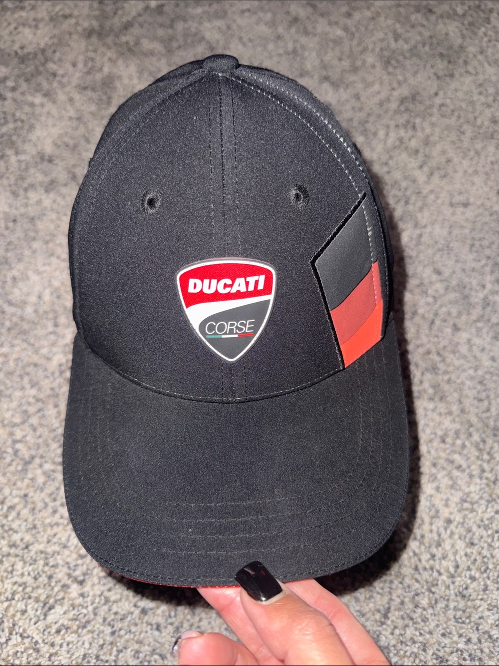 Ducati Corse Black Cap with Red Accent